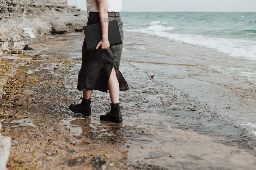 Photo leather skirt